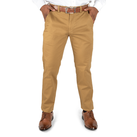Pantalón Formal con Cinturón Beige, JEANS Y PANTALONES