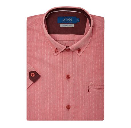 camisa coral hombre